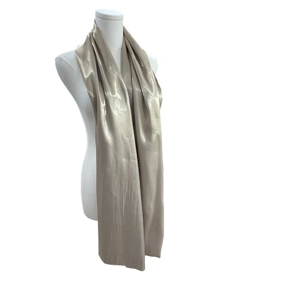 Cejon Gold Satin Scarf Wrap Elegant Coquette Evening Shawl Soft Girl Y2K Glam - Picture 6 of 9